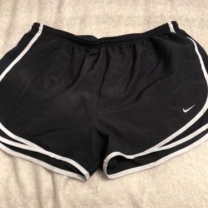 Black and White Nike Running Shorts